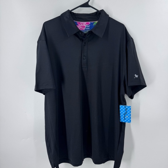 NWT Birdies Bound Black Polo Shirt Classic Short-Sleeve - Picture 2 of 10